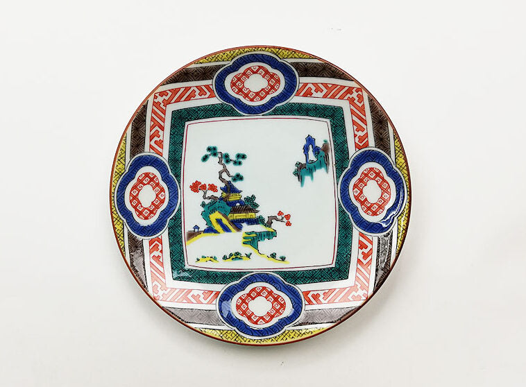 九谷焼 5号皿 古九谷木瓜ちらし山水図 – 漆陶舗あらき 輪島塗 九谷焼