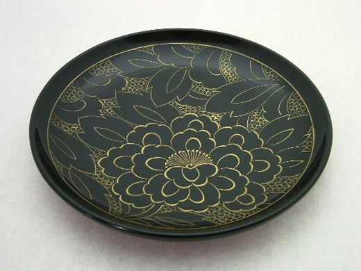 輪島塗 金牡丹 沈金 銘々皿5枚組 – 漆陶舗あらき 輪島塗 九谷焼 山中塗