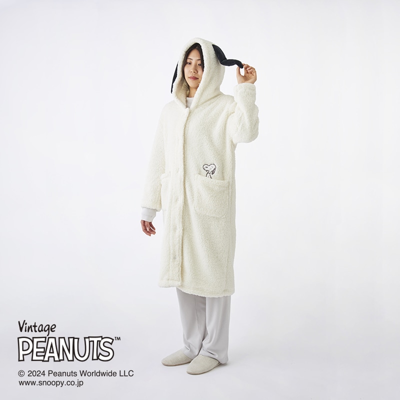 ピーナッツ 着る毛布(（婦人M）肩幅48cm 着丈107cm 裾幅60cm