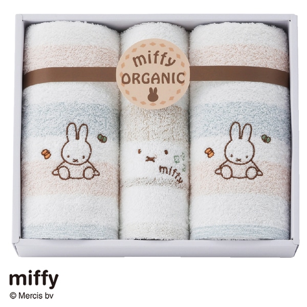 ミッフィーフェイスタオル 2枚 ウォッシュタオル 1枚セットBR1443