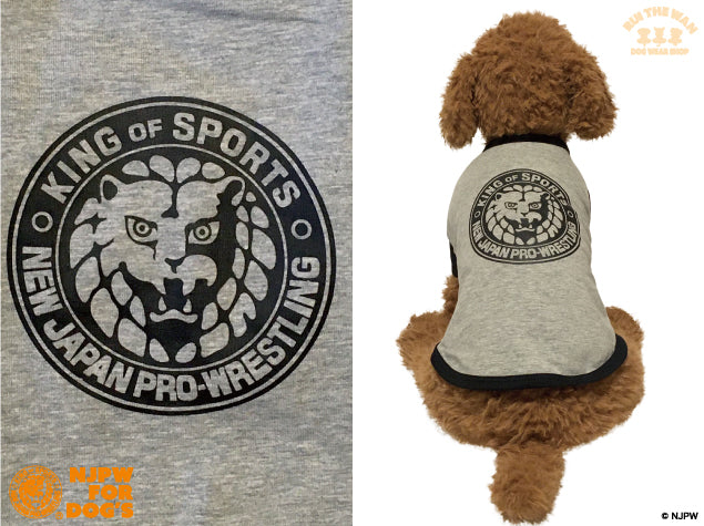 ドッグウェア ラグランTシャツ（袖有り/グレー×ブラック）