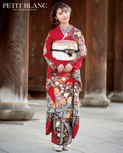 正絹 絞り 振袖 フルセット 赤色 正絹絞り振袖フルセット赤色