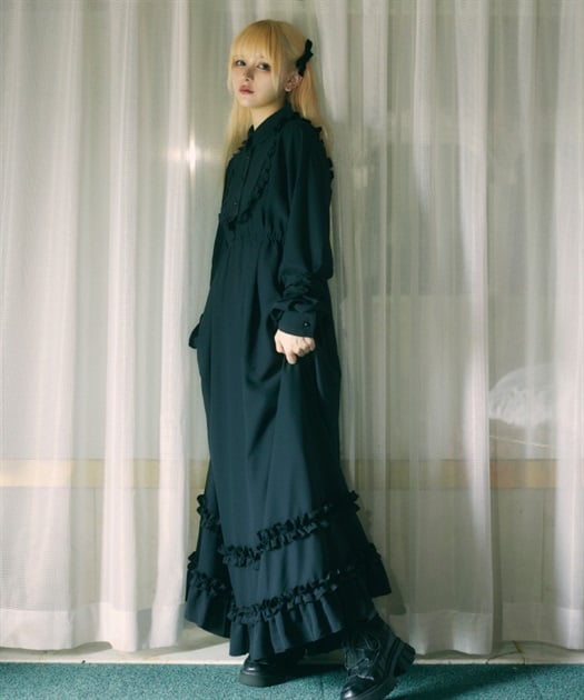 フリルロングワンピース | axes femme online shop -outlet-