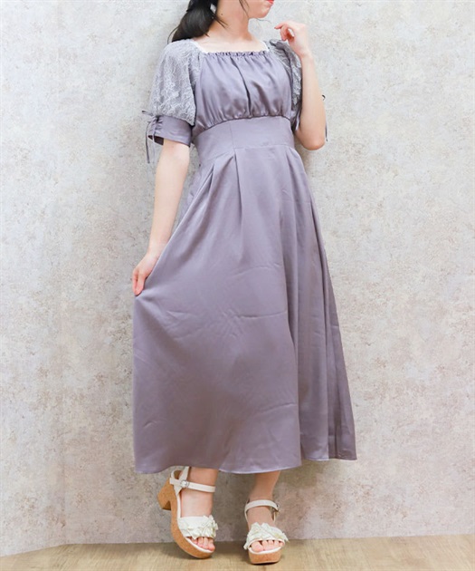 レース袖スクエアネックワンピース | axes femme online shop