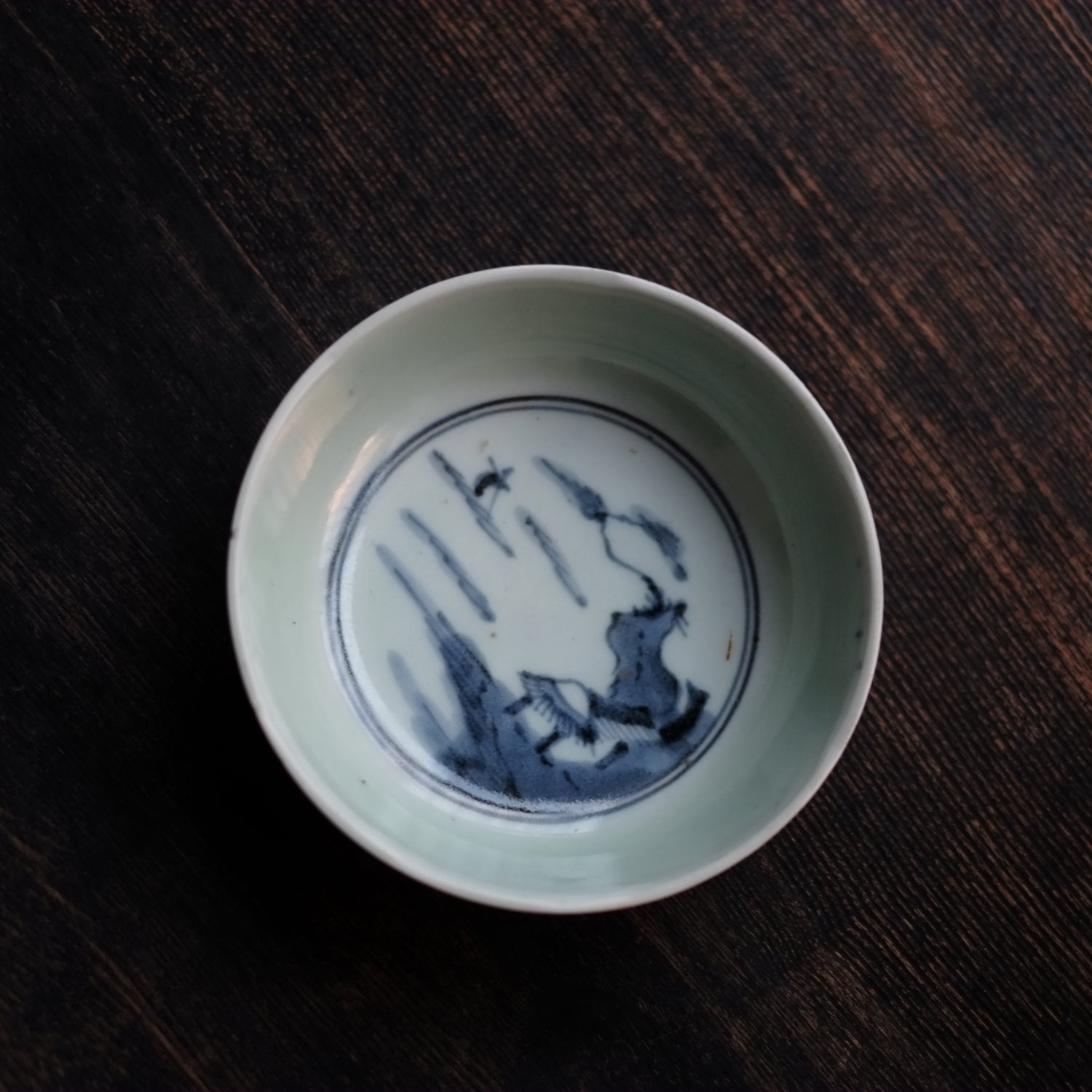 古伊万里 青磁染付山水文八角皿 江戸時代中期〜後期頃 名品 【公式通販】