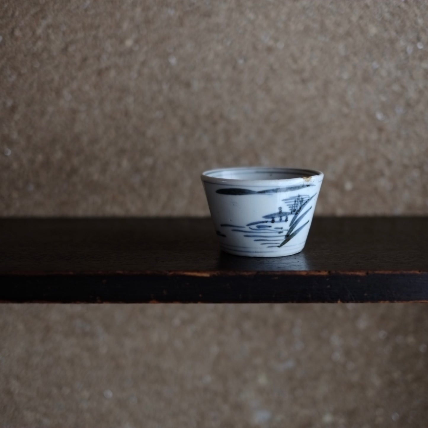 古伊万里蒟蒻印判菊花文蕎麦猪口