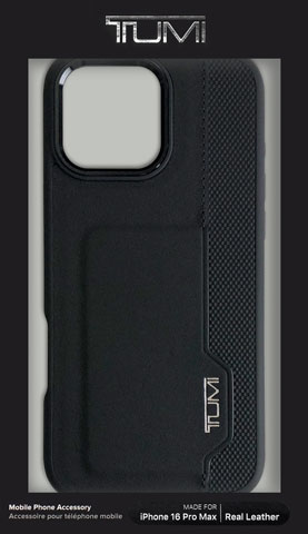 TUMI iPhone16 Pro Max用 本革 カードスロット付き 背面ケース | 株式