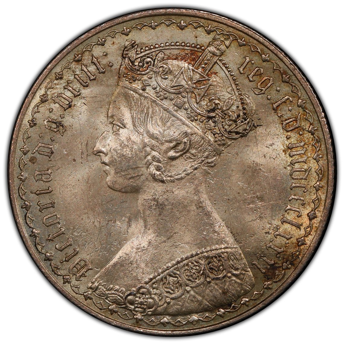 イギリス ゴチックフローリン銀貨（ヴィクトリア女王）1879年