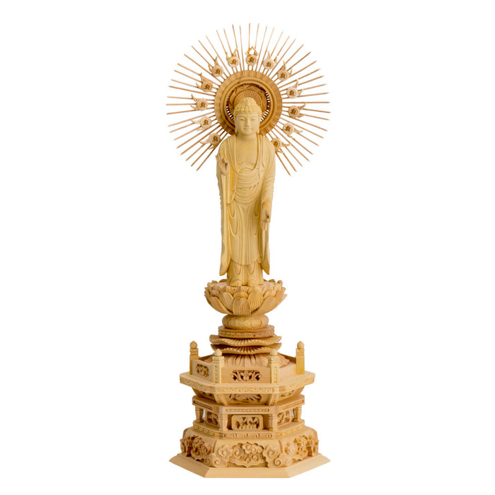 仏像 本尊 阿弥陀如来 六角台座 柘植 高田派 — 仏壇・仏具専門店 ぶつ