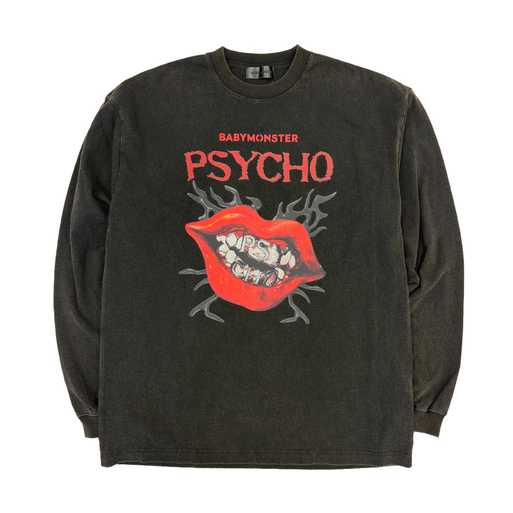 ロングスリーブTシャツ＜PSYCHO＞ BLACK | BABYMONSTER ONLINE SHOP