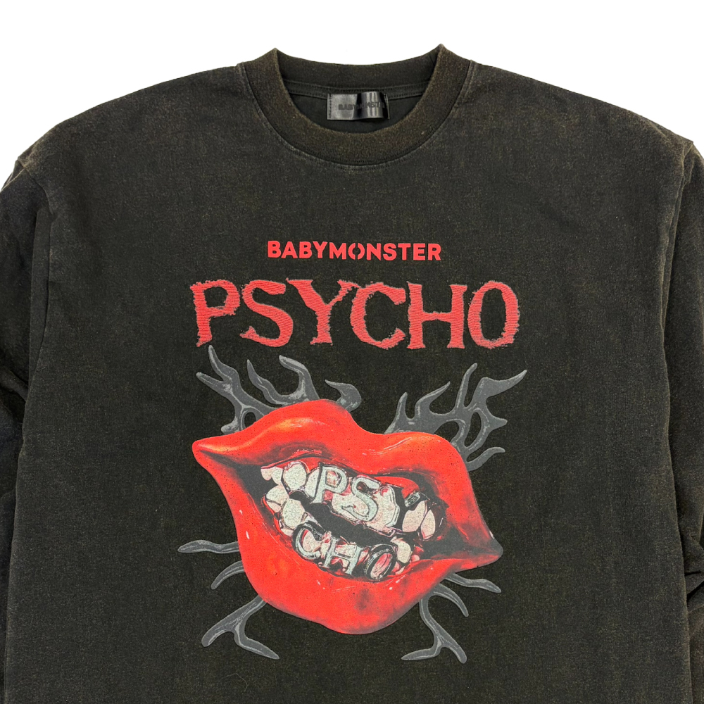 ロングスリーブTシャツ＜PSYCHO＞ BLACK | BABYMONSTER ONLINE SHOP