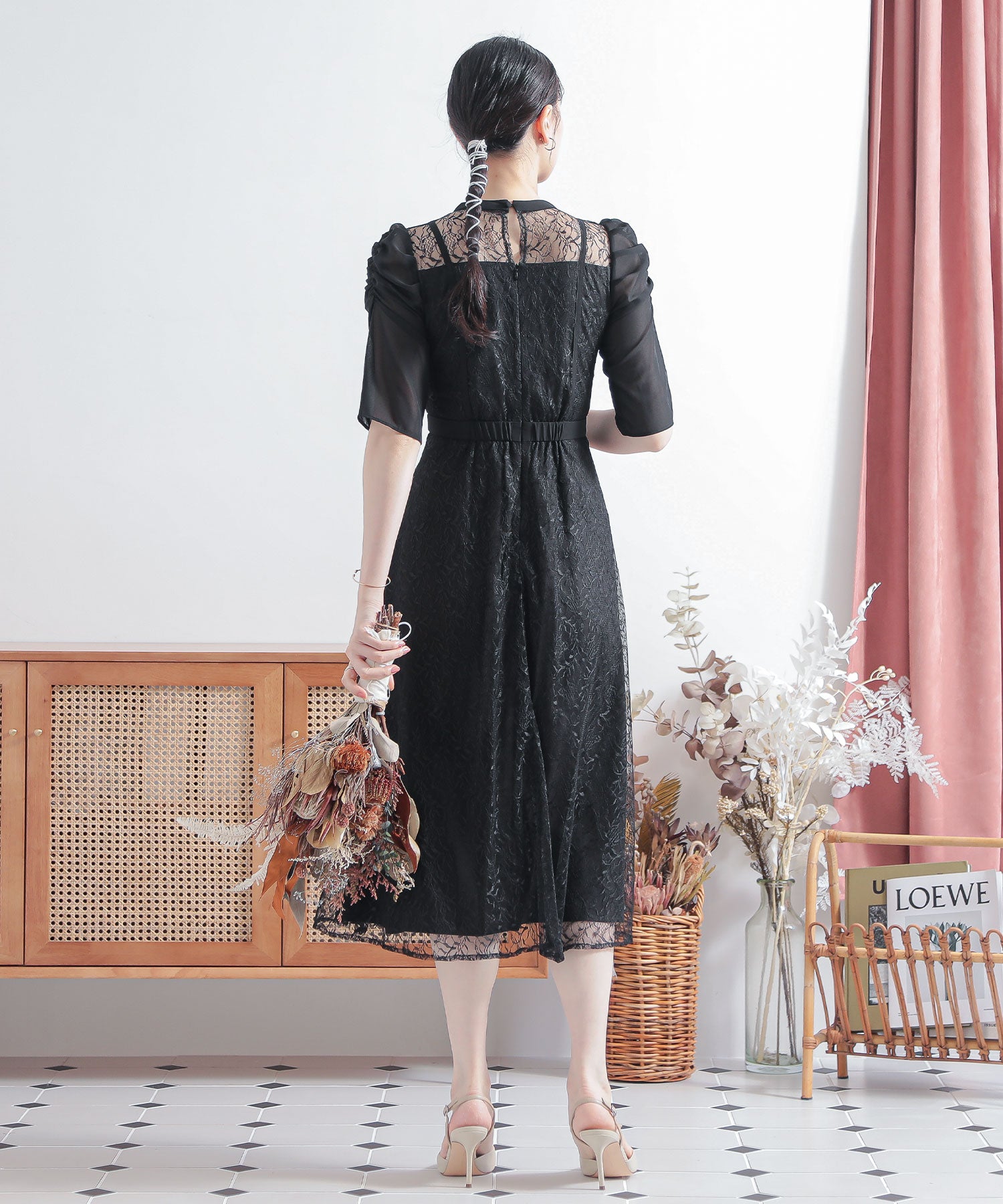 シフォン切り替えレース パーティードレス｜パーティードレス・結婚式