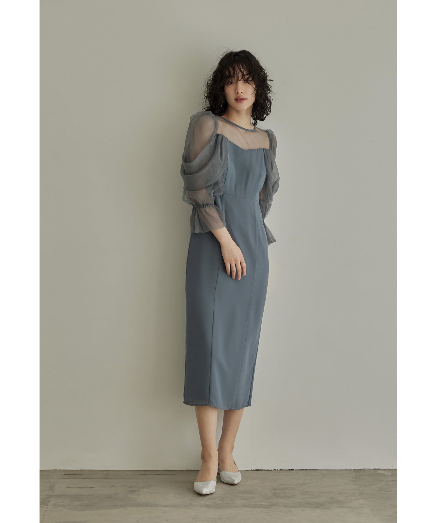 チュールオフショルダードレス 結婚式 パーティードレス オケージョン