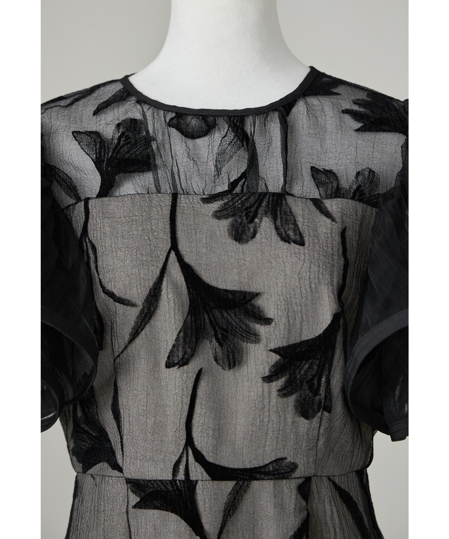 サーキュラースリーブフラワードレス 花柄 結婚式 成人式 同窓会