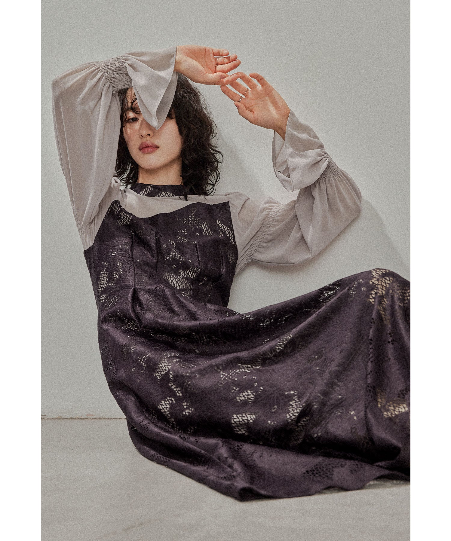 アシンメトリータックドレス 結婚式 パーティードレス 同窓会 お呼ばれ