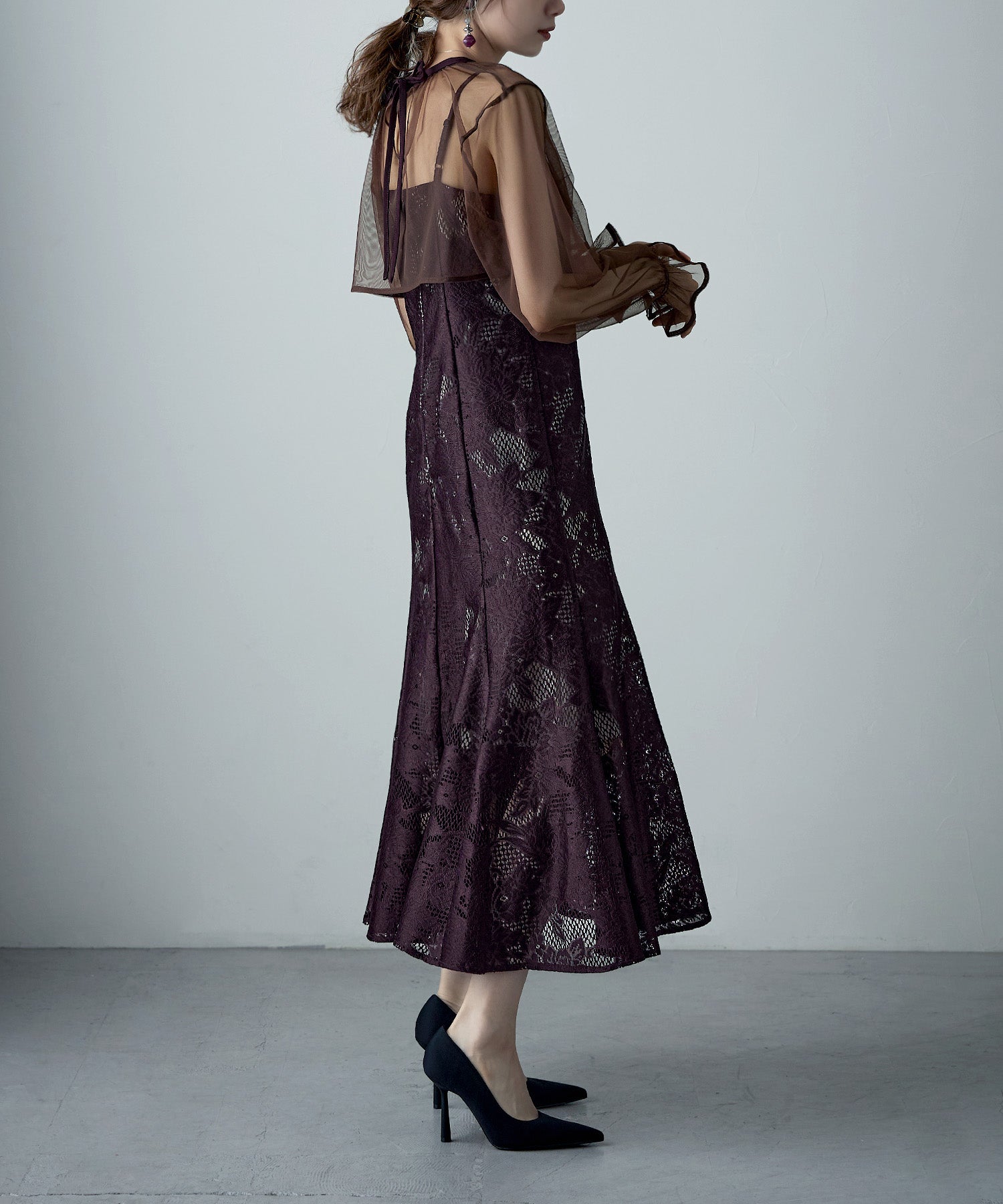 3wayシフォンボレロ&レースキャミドレス｜パーティードレス・結婚式