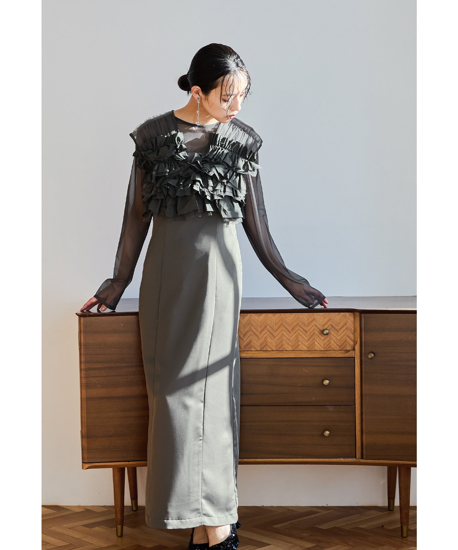 タフタチュールベストセットドレス 3点セット ボレロ ブラウス