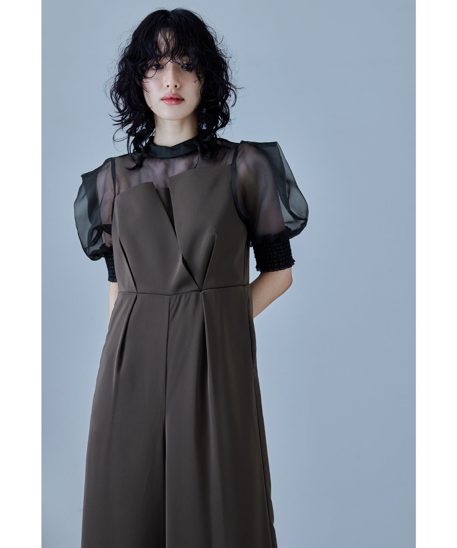 イレギュラーカッターコンビネゾン オールインワン パンツドレス