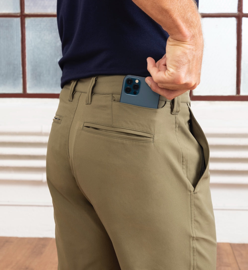 Performance Khaki Chinos with Hidden Pockets | Bluffworks