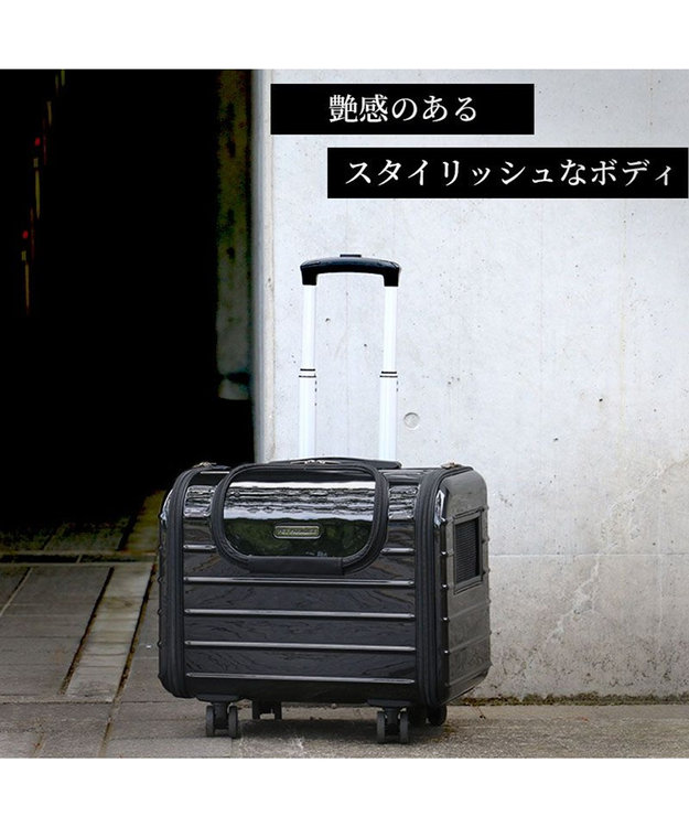 キャリーバッグ キャスター付き 4輪 カート【小型犬】 ハード ブラック