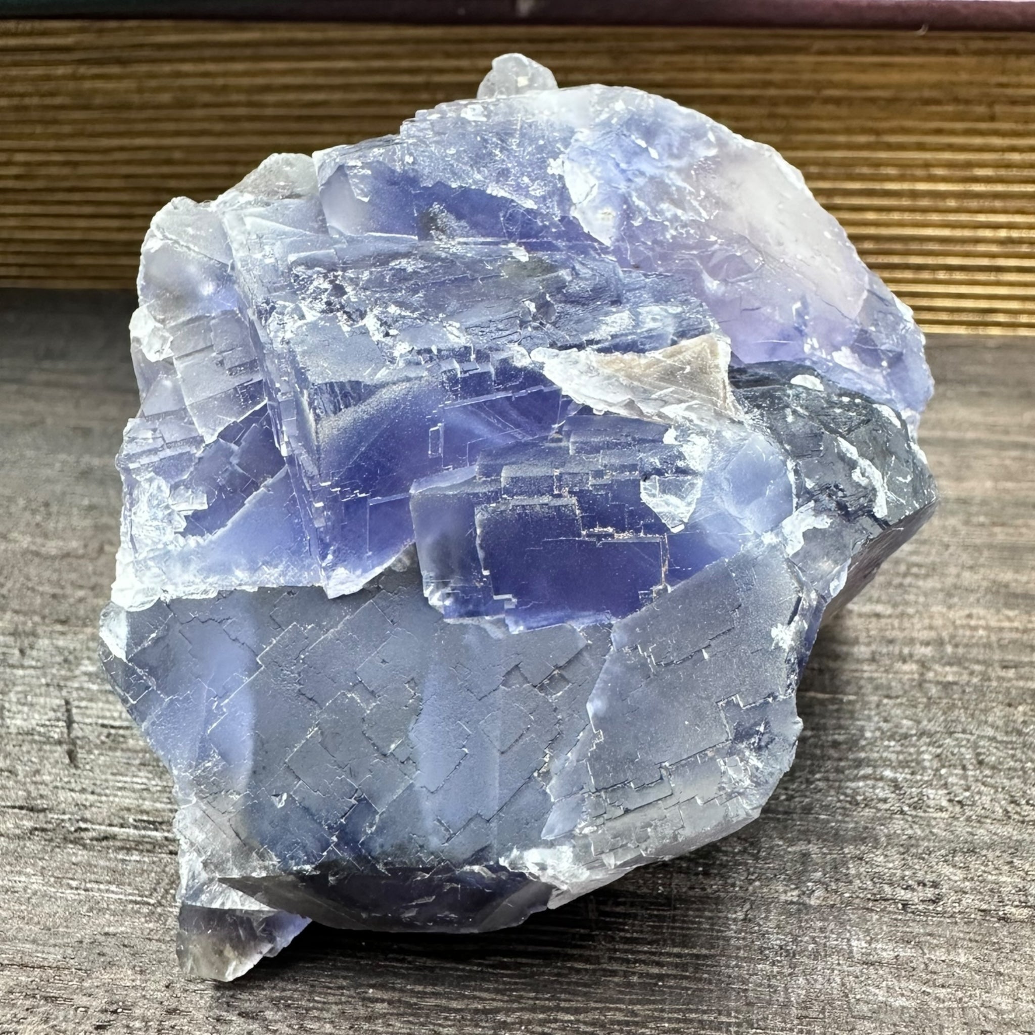 ウ*ん様 パキスタン産 バイカラー フローライト パープル ブルー 原石