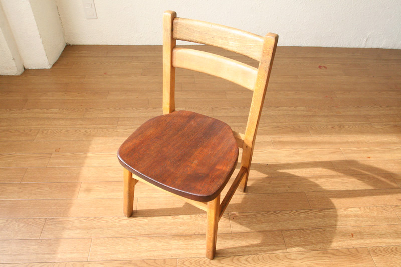 イタリア アンティーク 木製 キッズチェア イエロー シャビーシック