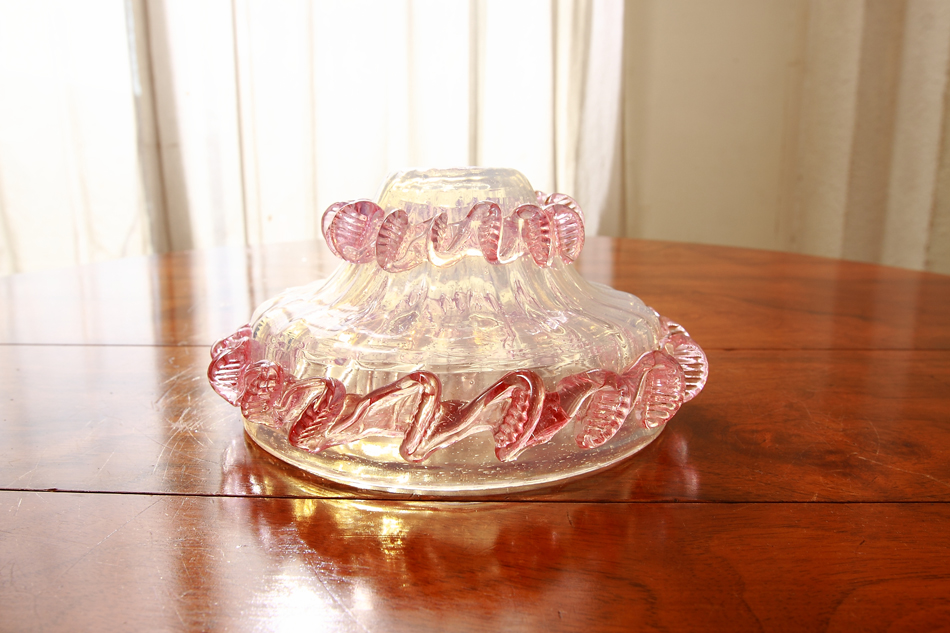 オパールセント/クランベリーガラス ランプシェード｜アンティーク家具