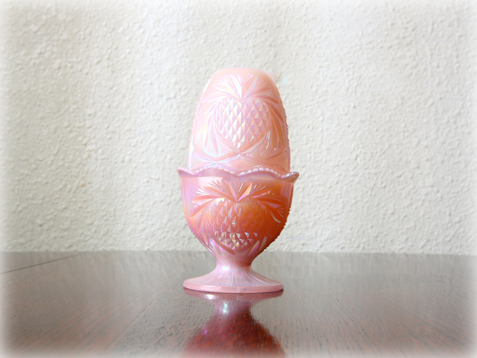 フェントン ラージ ピンクホブネイルオパルセントガラス ラウンド