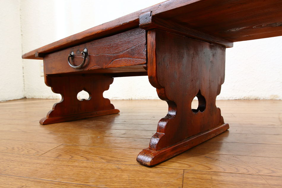 和骨董WA-COTTOO Jスタイル 文机FUZUKUE 欅(ケヤキ) 寺子屋デスク