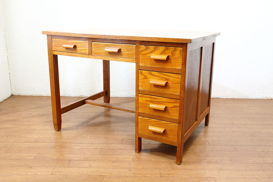 1232 アンティーク ロータイプの片袖机 文机 引き出し レトロ テーブル