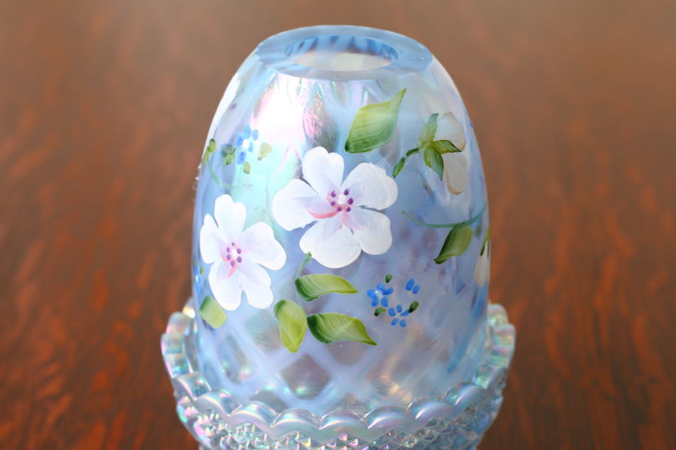 Fentonフェントン ブルー&オパールセント イリデッセンスガラス