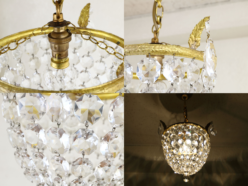 ミニシャンデリア 1920年 フランス オパールセントアンティーク 【灯具