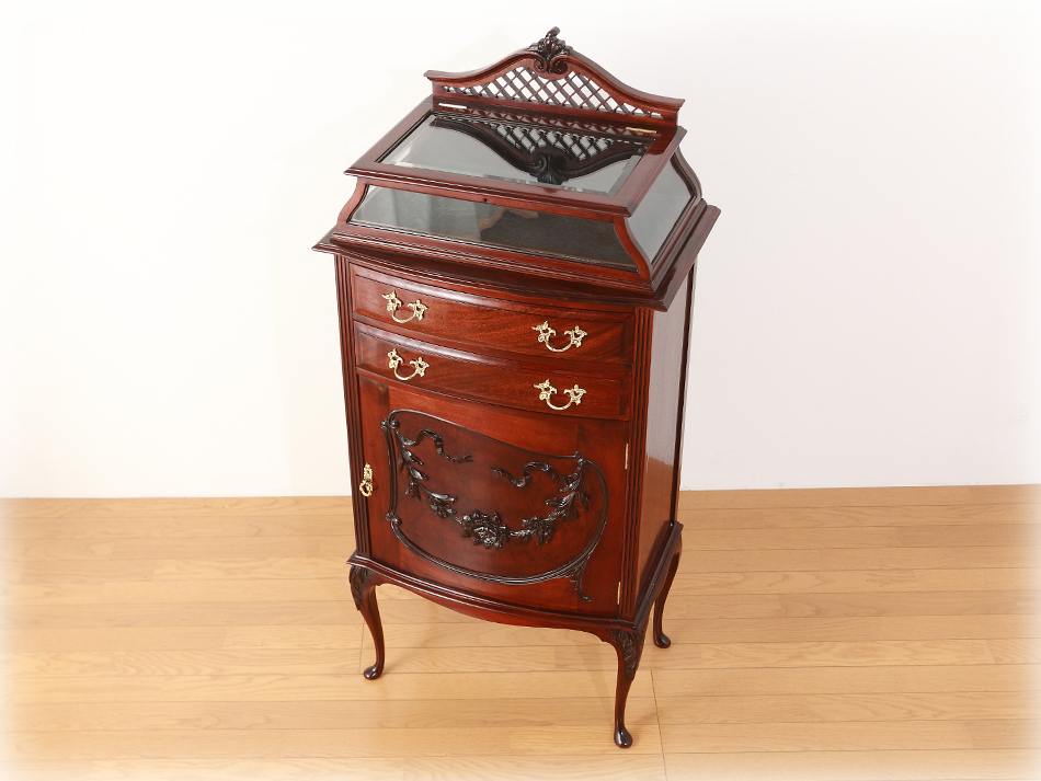 英国アンティーク木製ミュージックキャビネット/レコード収納/チェスト