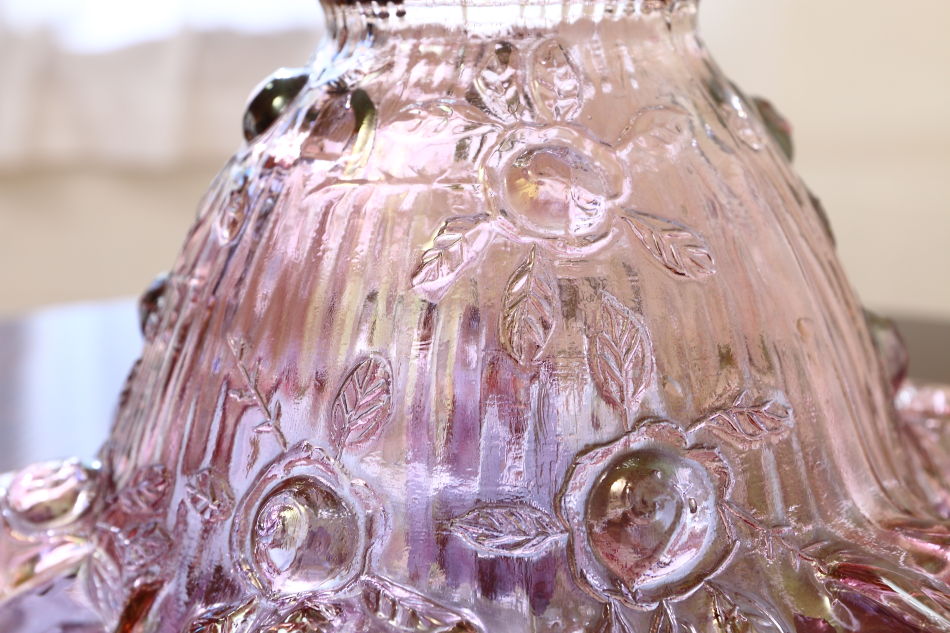 オールドフェントンFenton ローズピンクガラスランプシェード