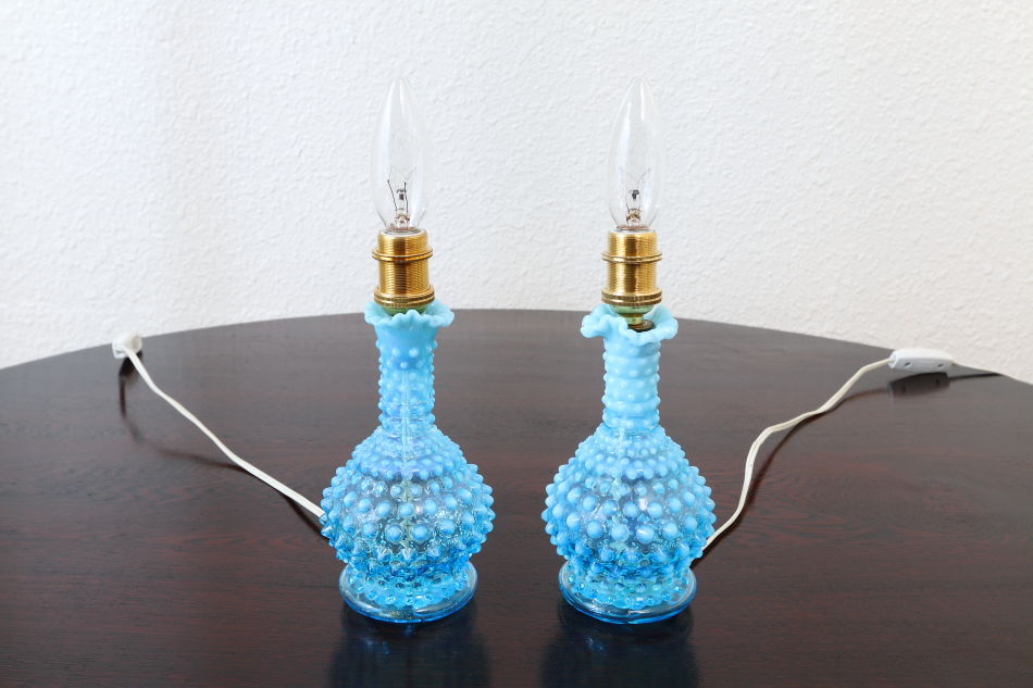 オールドフェントンFenton ブルーオパールセントホブネイルガラス