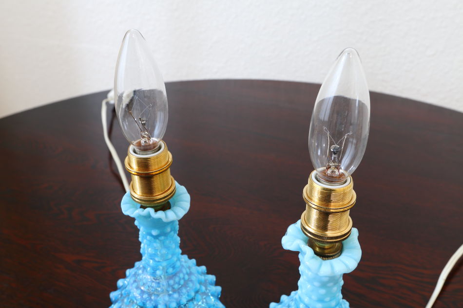 50sアメリカンアンティーク フェントン社Fentonブルーオパールセント