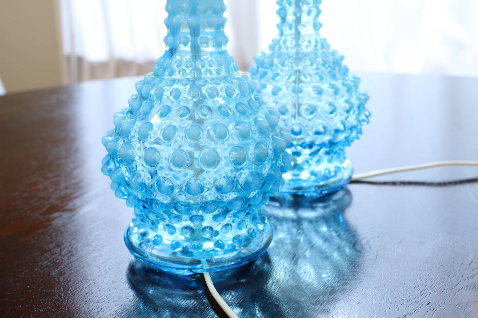 オールドフェントンFenton ブルーオパールセントホブネイルガラス