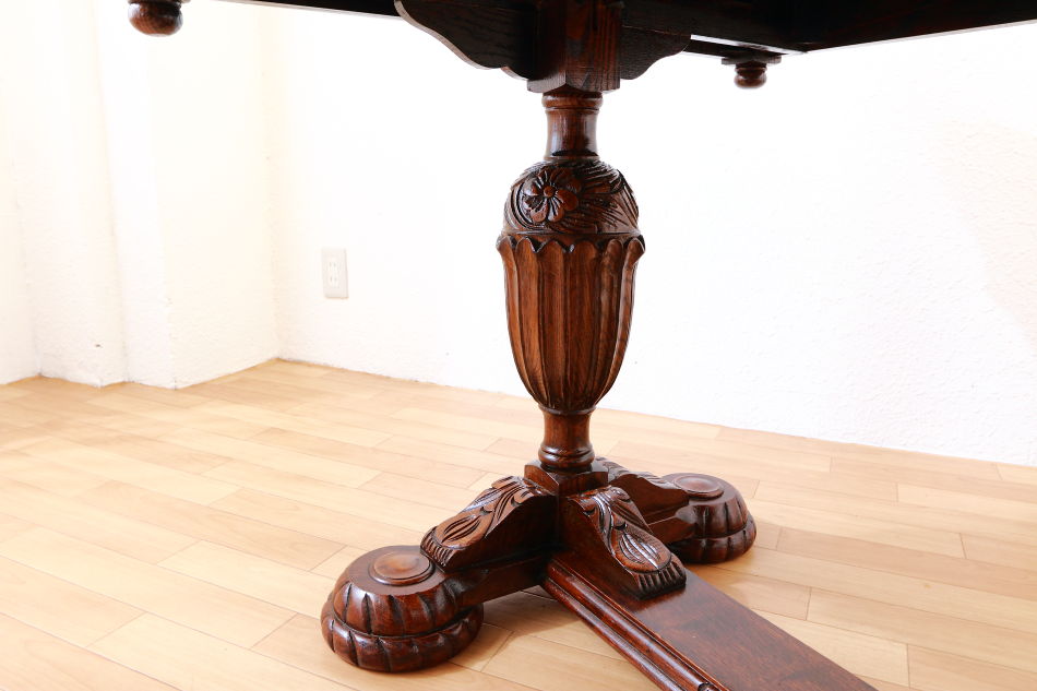 バルボスレッグ オーク ドローリーフテーブル｜アンティーク家具・照明