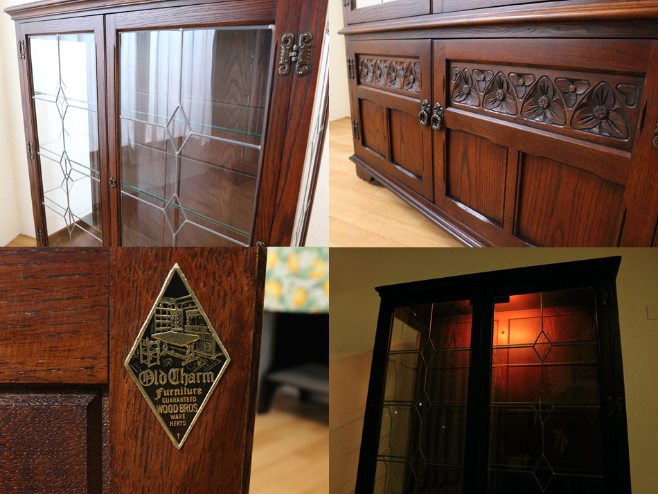 オールドチャームOld Charm ステンドグラス ディスプレイキャビネット