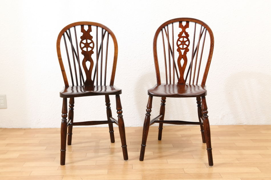 ヴィクトリアンスタイル エルムウィンザー ホイールバックチェア6脚