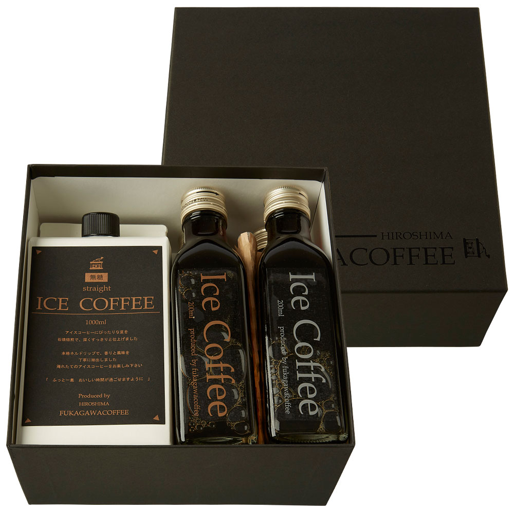 石焼焙煎アイスコーヒー無糖(1000ml×1パック＆200ml×4瓶セット