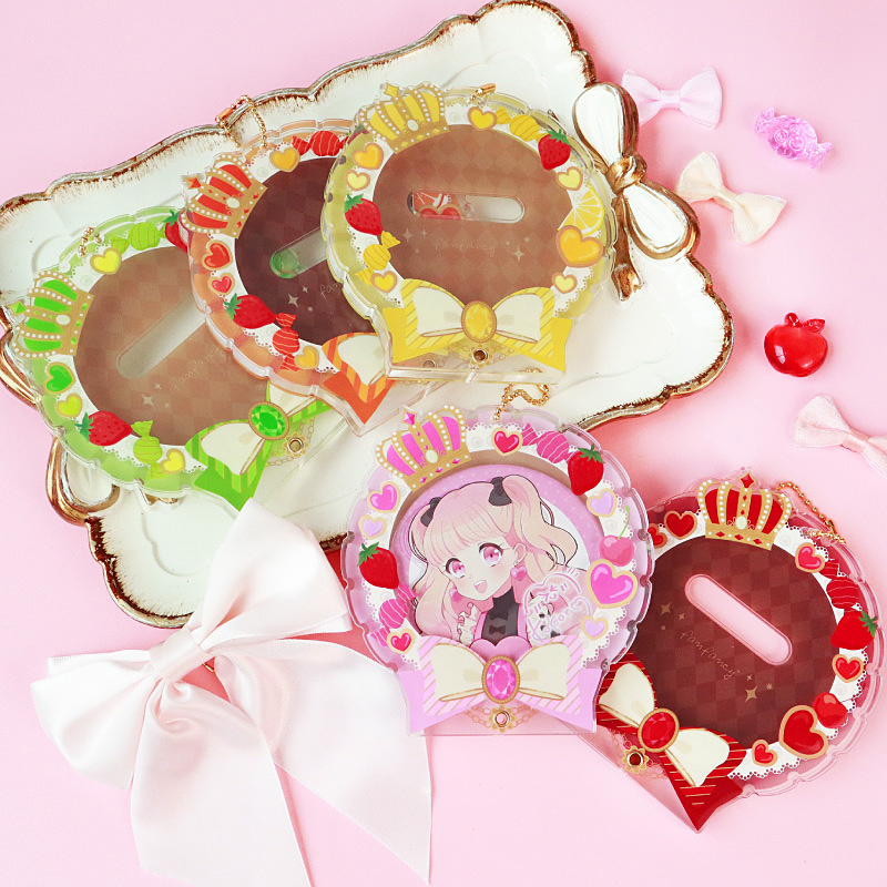 缶バッジアクリルフレーム75～80mm スイーツロゼット レッド| FUKUYA