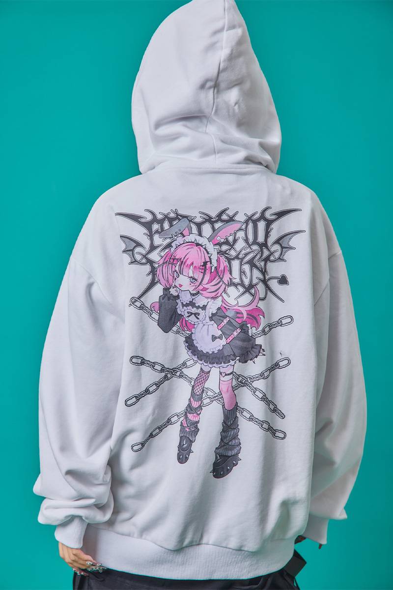 寝田ルネ×PSYCHO NATION(サイコ・ネーション) うさ耳メイドZIPパーカー