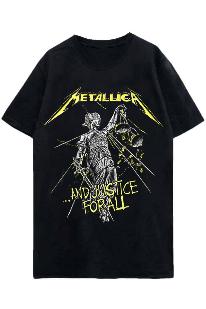 METALLICA UNISEX T-SHIRT: AND JUSTICE FOR ALL TRACKS (BACK PRINT