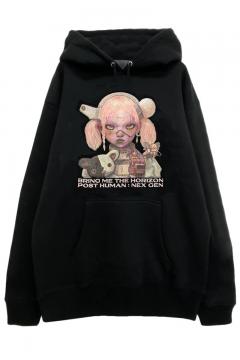 BRING ME THE HORIZON UNISEX ZIPPED HOODIE: BLUE CROW WINGS (BACK