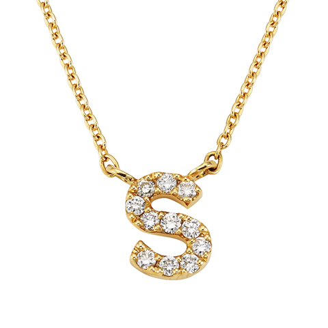 K18イエローゴールド ダイヤモンド イニシャルペンダントS | 高品質 金