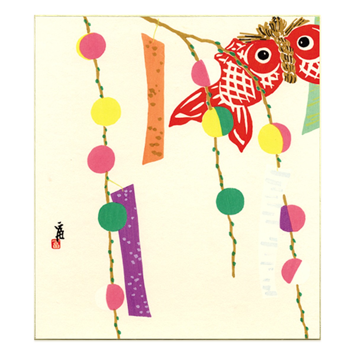 徳力富吉郎 木版画 「ノアの方舟」（1966年 直筆サイン 10/200） 小判