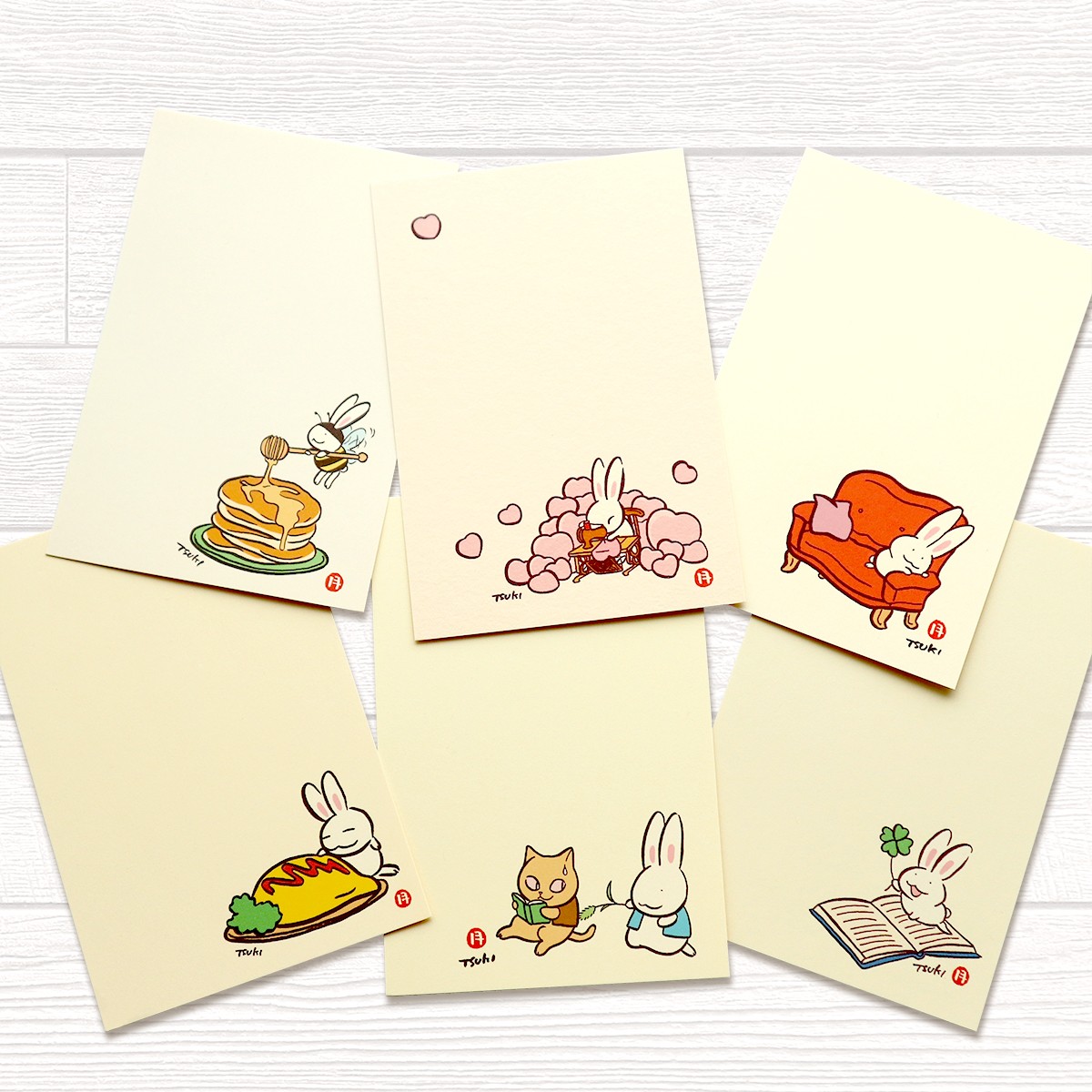 はがき『US00-1050F 西村月 絵はがき 本とクローバー』｜【公式