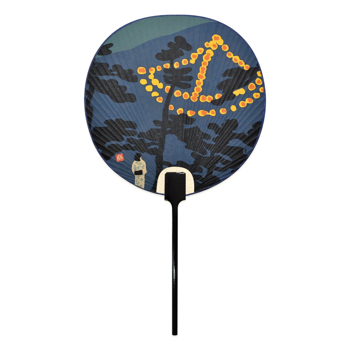 うちわ『KG08-0505N 徳力版画 団扇 丸型 五山送り火 船形』｜【公式