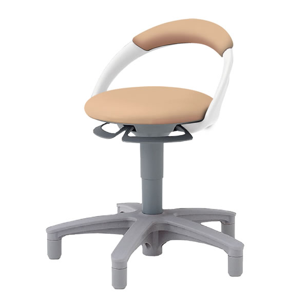 サポートスツール1101（背付/グライド脚（固定脚）/ビニールレザー張り